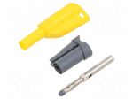 Laboratory connector: 4mm banana | plug | 36A | 1kVAC | yellow | 58.9mm
