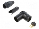 Connector: XLR | plug | male | RX | 7.5A | PIN: 5 | angled 90&deg; | swivel | 1mm2