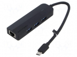 Hub USB | USB 3.0 | black | Number of ports: 5 | 0.15m | ABS