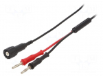 Test lead | 70VDC | 3A | BNC plug,banana plug 4mm x2 | Len: 1m | Z: 50&Omega;