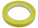 Tape: electrical insulating | W: 15mm | L: 66m | Thk: 0.063mm | yellow