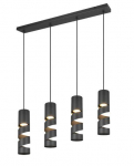 Trio Stream piekarama lampa 4-pc GU10 matt black brushed steel 364000432 4017807613995