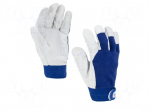 Protective gloves | Size: 10 | blue | natural leather