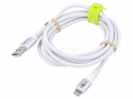 Cable | USB 2.0 | Apple Lightning plug,USB A plug | 2m | white | 60W