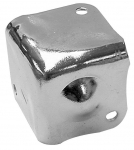 SPEAKER CABINET CORNER WITH STUD, WHITE METAL, 38 x 38mm x 90&deg;