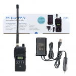 CB PNI Escort HP 72 radio station package with 12V-24V power adapter and external antenna