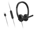 Wired headphones Lenovo  Headset | USB-A Stereo Gen 2 | Built-in microphone | Wired | Black