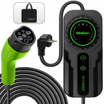 Qoltec Mobile charger for EV 2-in-1 Type2 with regulation |  3.5kW | 230V | SCHUKO 16A | LCD | Portable | Wallbox | 5m