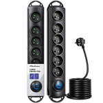 Qoltec Surge protector | 6 sockets | 3m | Black