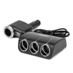 Auto- ja mootorrattatooted, elektroonika, navigatsioon, CB raadio // Auto elektroonikakomponendid : Installatsioonikaablid : Kaitsealused : &Uuml;hendused // Rozdzielacz gniazda zapalniczki z ładowarką i żarnikiem 12v 24v 120w 80cm amio-04360