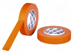 Tape: duct | W: 25mm | L: 25m | Thk: 0.3mm | fluorescent-orange | max.60&deg;C