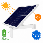 12V P&auml;ikesepaneel Li-Ion 20000 mAh akuga | V&otilde;imsus 60W | Kaameratele, v&otilde;rguseadmetele, reisimiseks