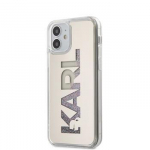 Back panel cover Karl Lagerfeld  iPhone 12 mini 5.4'' Liquid Glitter Multi Mirror Cover Silver