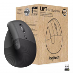 Vertical mouse Logitech Lift Vertical for Business &mdash; right-hand, 4000 DPI, RF Wireless + Bluetooth, 4 buttons, Graphite
