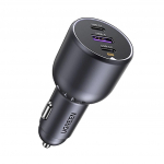 Ugreen 130W 3-Port Fast Car Char gray Headphones, Mobile computer, Mobile phone, Laptop, Power bank, Telephone Grey Cigar lighter Auto