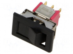 ROCKER | DPDT | Pos: 2 | ON-ON | 0.02A/20VAC | 5A/28VDC | black | black