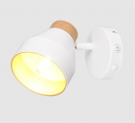 Trio Valentin spot 1-pc E14 matt white/gold/wood gaismeklis R81921731 4017807637403