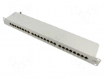 Patch panel | RACK | white | RJ45 socket x24 | rack 19" | 19" | Cat 6a