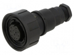Connector: circular | plug | female | PIN: 12 | 5A | 50V | w/o contacts