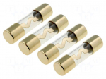 Fuse: fuse | glass | 80A | gold-plated | Pcs: 4 | Conductor: gold