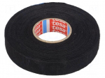 Fabric tape | PET wool | W: 19mm | L: 25m | black