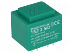 Transformer: encapsulated | 2.5VA | 230VAC | 6V | 416.6mA | IP00 | 100g