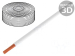 Wire | LiY-Toy | stranded | Cu | 0.75mm2 | PVC | white | 300V | 10m | Class: 5
