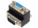 Adapter | D-Sub 9pin socket 90&deg; up/down,D-Sub 9pin plug | black