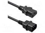 Cable | H05VV-F | 3G1mm2 | IEC C13 female,IEC C14 male | PVC | 2m | 230V