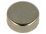 Magnet: permanent | NdFeB | 5N | &Oslash;: 5mm | H: 2mm | Plating: nickel | disk