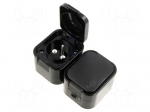 Connector: AC supply | socket | 2P+PE | 250VAC | 16A | black | wall mount