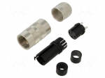 Connector: M16 | plug | female | PIN: 3 | 7A | 250V | 423 | soldering | IP67