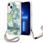 Guess GUHCP13SHFLSN Flower Strap Hardcase for iPhone 13 mini 5,4" / green