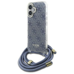 Guess GUHCP16SHC4SEB Crossbody Cord 4G Print Hardcase for iPhone 16 6.1" / blue
