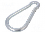 Snap hook | steel | for rope | 180mm | zinc | Size: 14mm