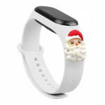 Fusion Accessories Xmas Santa viedpulksteņa siksniņa priek&scaron; Xiaomi Mi Band 5/6 | silikons | balta