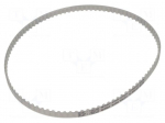 Timing belt | T5 | W: 6mm | H: 2.2mm | Lw: 480mm | Tooth height: 1.2mm