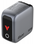 Charger Verbatim 65W 3-Port Mini GaN Charger with Display, USB-C - USB-C