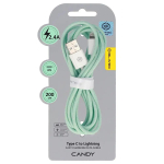 Blavec CCA-UL24GN20 datu pārraides un uzlādes vads | USB-A uz Lightning | 12W | 2m | zaļ&scaron;