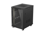 19" 18U 600 &times; 800 BLACK FLOOR-STANDING RACK CABINET WITH GLASS DOOR, LANBERG (FLAT PACK)