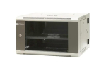 EMITERNET Split hanging cabinet 19" 6U, sheet metal/glass door, 600&times;550&times;370mm width/depth/height EM/AH6506