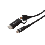 Adapter AV Equip Equip USB-C->USB-C+HDMI PD100W 4K/60Hz 3.00m Alu.