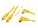 RCA plug x2,RCA plug x2 angled,control | 5m | Colour: yellow