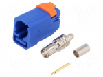 Plug | FAKRA II SMB | female | straight | RG174,RG316 | crimped | blue