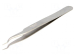 Tweezers | 120mm | for precision works | Blades: narrow,curved