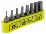 Kit: screwdriver bits | Pcs: 8 | Allen hex key | 30mm
