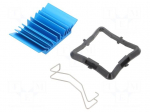 Heatsink: extruded | grilled | BGA | blue | L: 25mm | W: 25mm | H: 7.5mm