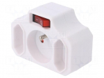 Connector: AC supply | splitter | 2P+PE | 230VAC | white