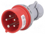 Connector: AC supply 3-phase | plug | male | 16A | 400VAC | IEC 60309