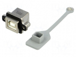 Socket | USB B | MUSB | for panel mounting,screw | THT | angled 90&deg;